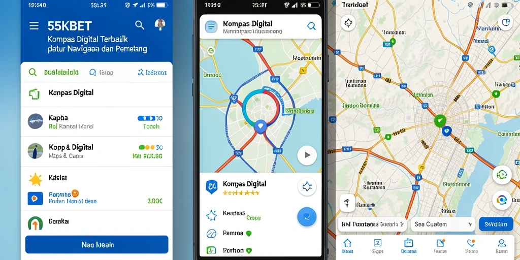 Antarmuka intuitif dan fungsional dari 55KBET sebagai Kompas Digital.