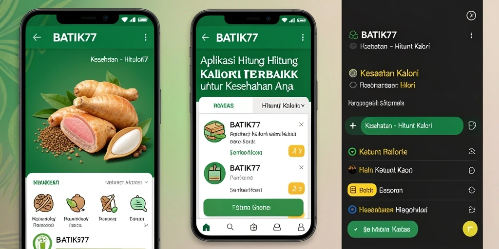 Tampilan antarmuka aplikasi Hitung Kalori BATIK77 yang mudah digunakan.