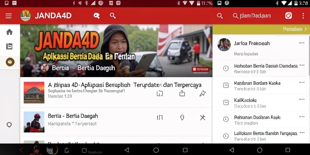 Antarmuka aplikasi JANDA4D yang menampilkan berita daerah terbaru.