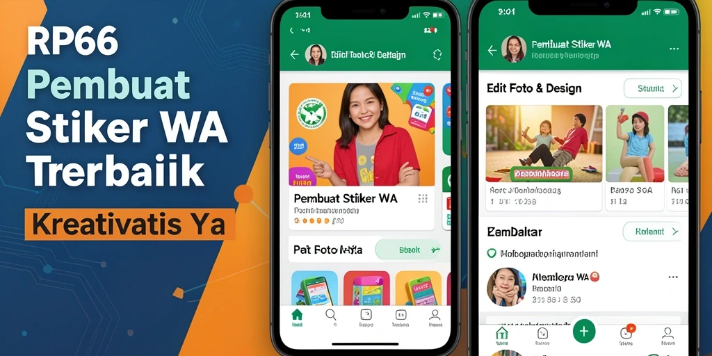 Antarmuka aplikasi Pembuat Stiker WA yang ramah dan penuh warna.