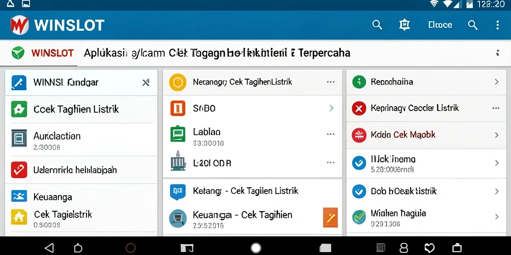 Antarmuka WINSLOT yang sederhana untuk cek tagihan listrik.