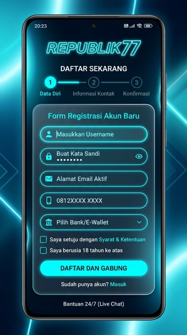 Buat Akun Baru di republik77 dengan Mudah